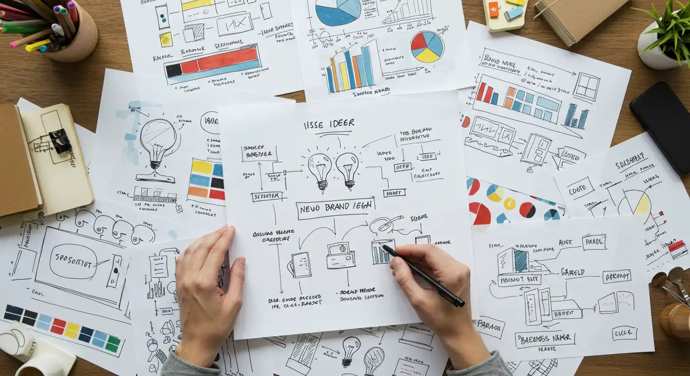 Small business owner in Tunbridge Wells developing brand name concepts