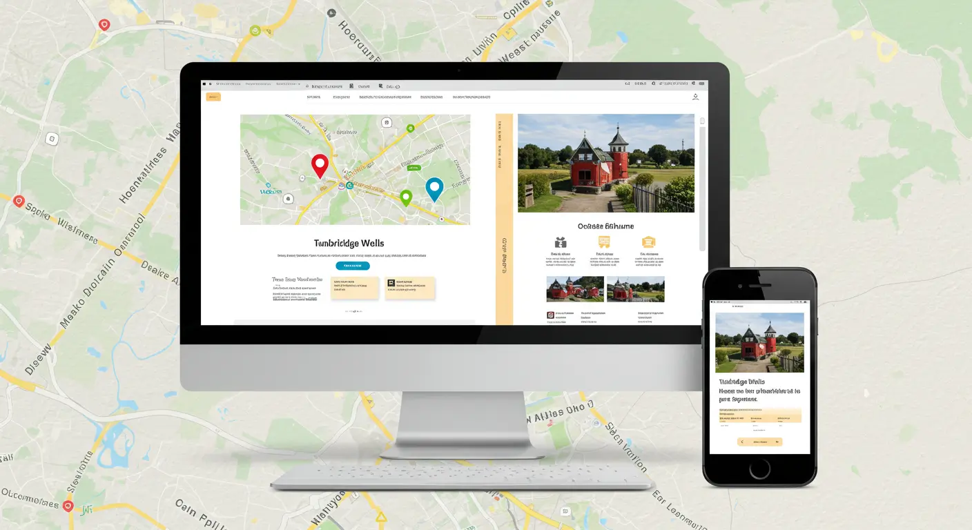 Mobile-optimised website design for a Tunbridge Wells business shown on multiple devices