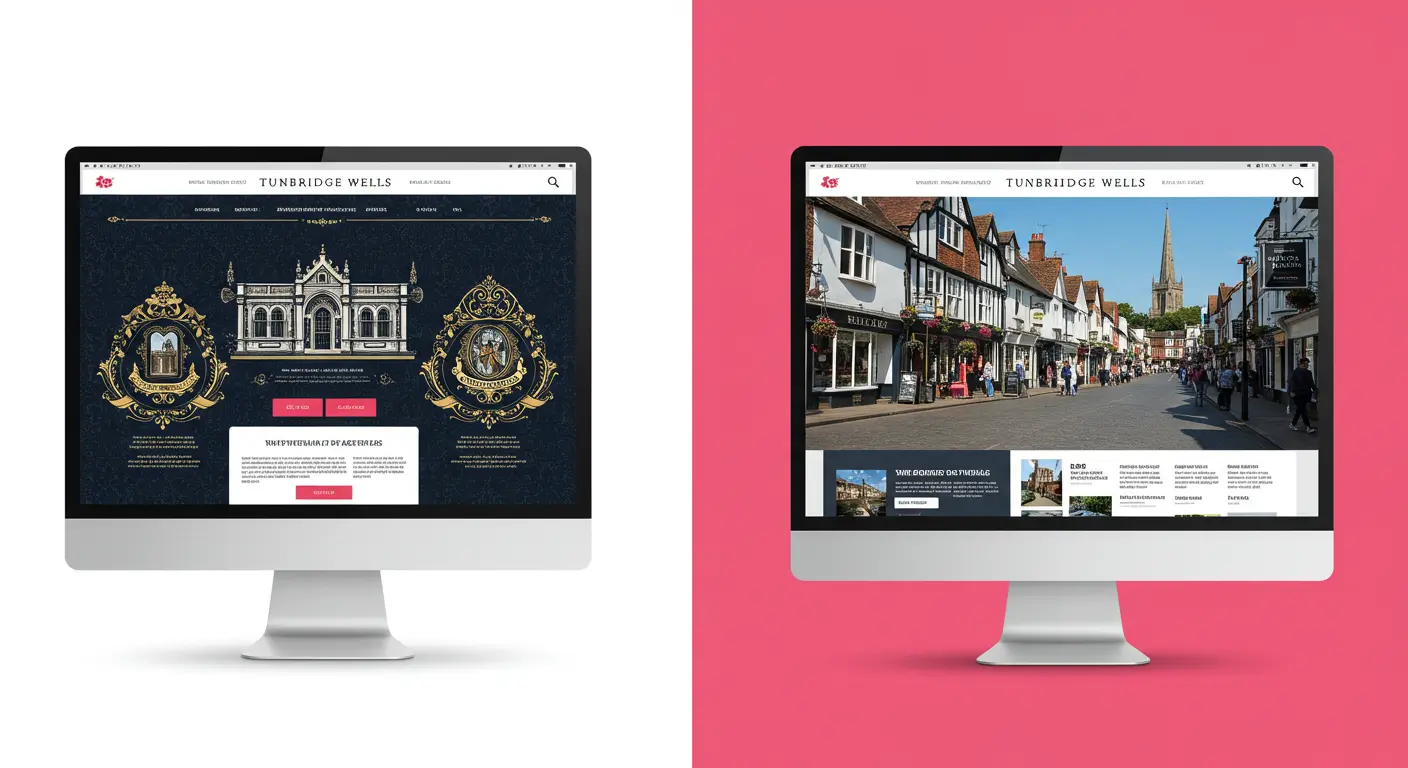 Modern web design trends for local Tunbridge Wells businesses – minimalist layout and bold typography example