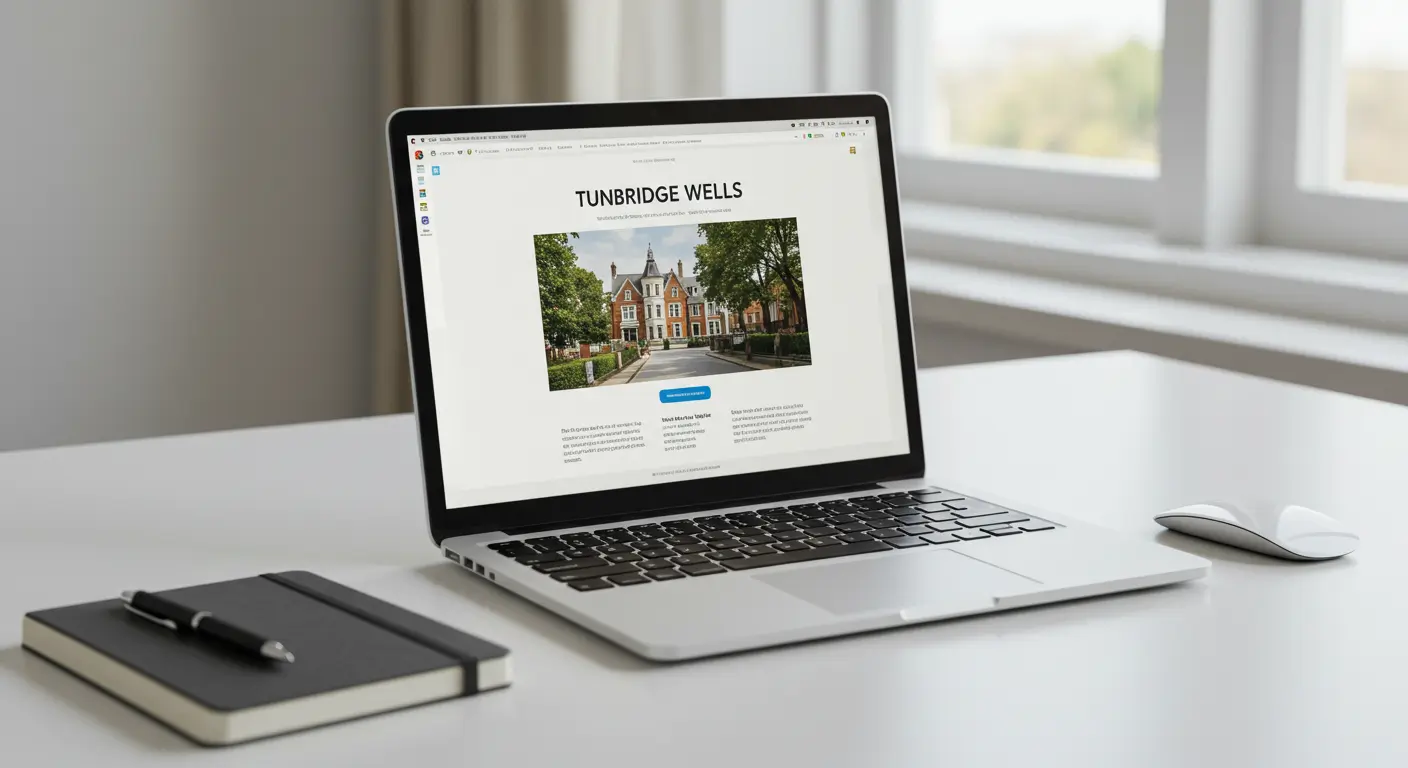 Local business owner in Tunbridge Wells reviewing their new website design
